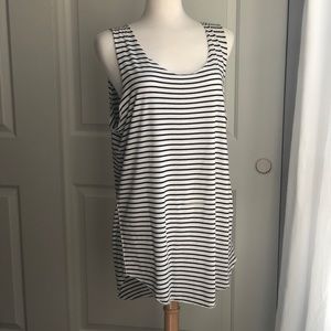 White and Navy Stripes Tank